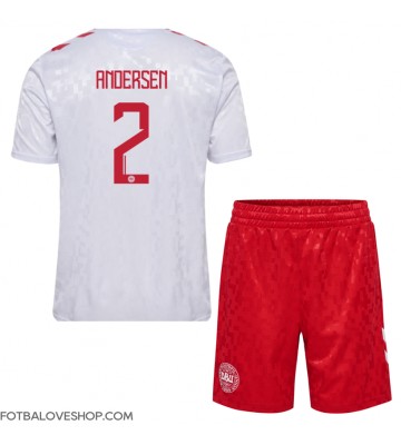 Dánsko Joachim Andersen #2 Dětské Venkovní Dres ME 2024 Krátký Rukáv (+ trenýrky)
